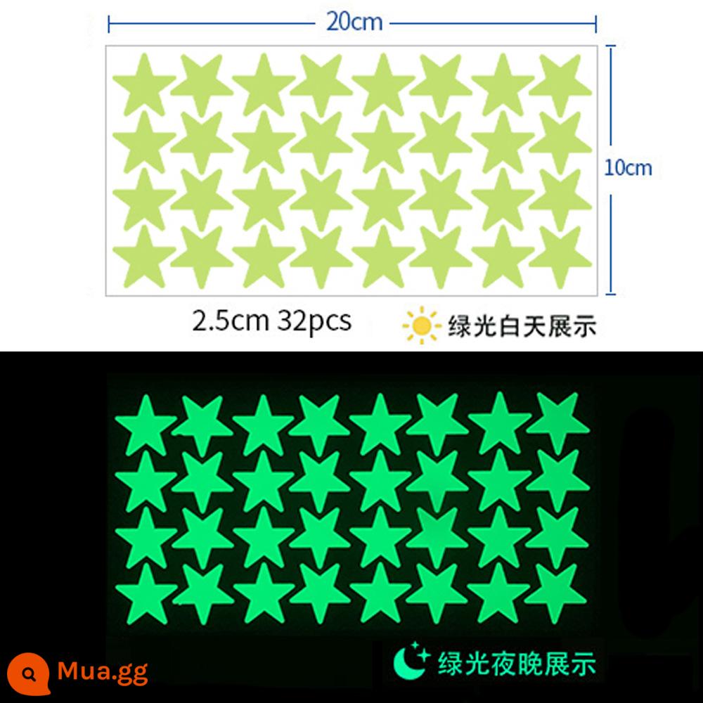 Vòng dạ quang công tắc logo nhãn dán ổ cắm công tắc sáng tạo nhãn dán tự dính nhãn dán tường trang trí thông báo nhãn dán tường huỳnh quang - Miếng dán hình ngôi sao phát sáng trong bóng tối [32 miếng-2,5cm]