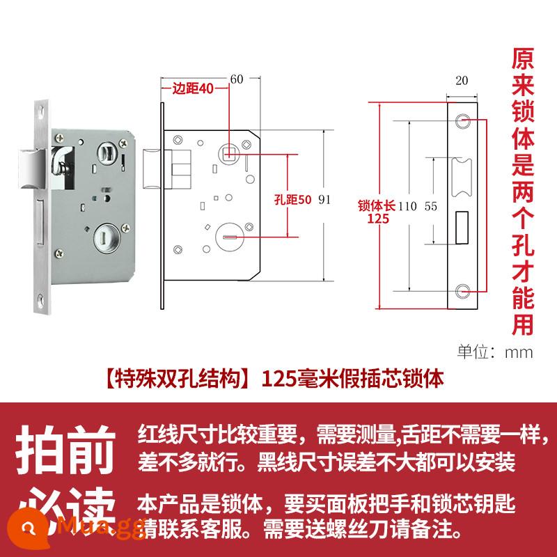 Thép không gỉ thân khóa lõi khóa trong nhà phòng ngủ chốt cửa khóa cửa gỗ đa năng cửa phòng bộ khóa phòng hộ gia đình tắt tiếng - [Đặc biệt] Thân khóa 125