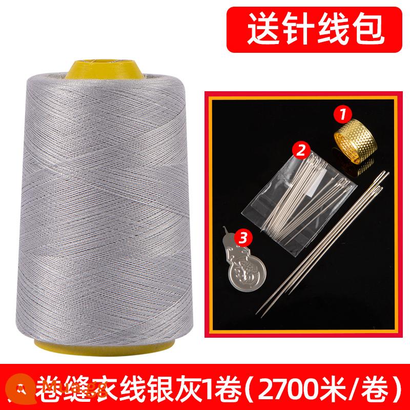 Hộ gia đình polyester fiber thread đường may thủ công đường chỉ may đường chỉ đen đường chỉ trắng bộ kim chỉ cuộn nhỏ đường chỉ may 402 đường chỉ may tay màu đỏ - 1 cuộn chỉ lớn màu xám bạc + bộ kim chỉ