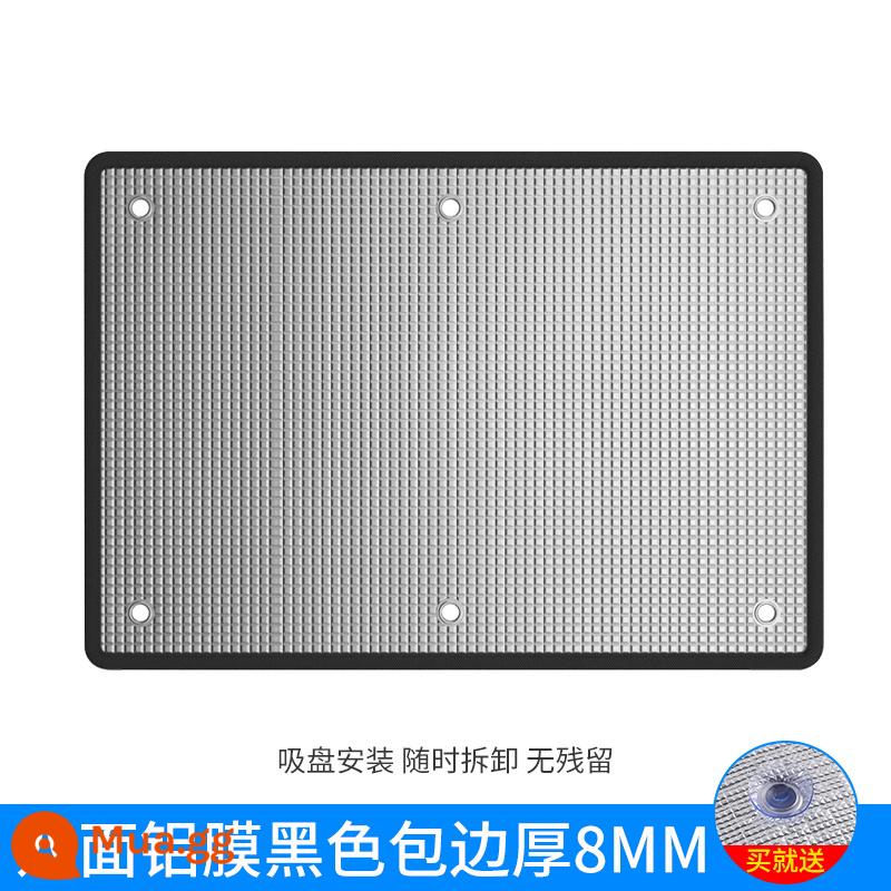 Cửa sổ kem chống nắng cách nhiệt màng nhôm dán ban công hộ gia đình che nắng tự dính nhà kính kính bóng hiện vật - Thành phẩm đục lỗ [cạnh đen 8 mm] - mẫu cực dày đi kèm cốc hút