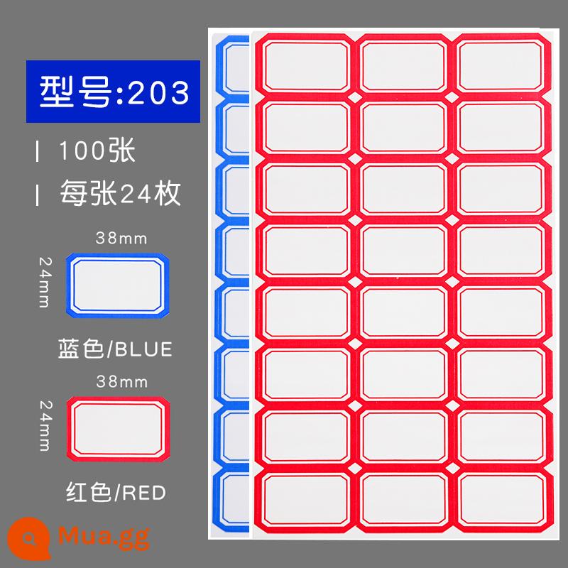 Nhãn tự dính giấy tiện lợi nhãn dán miệng nhãn dán phân loại giá giấy nhãn dán tên tự dính nhãn tên nhãn dán trường học kho văn phòng phẩm nhãn dán cỡ hộ gia đình nhãn dán viết tay giá hình chữ nhật - 24 mô hình hỗn hợp màu đỏ hồng và xanh-100 tờ