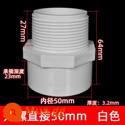 Phụ kiện đường ống cấp nước PVC 4 điểm bên trong khuỷu tay dây răng bên trong 25 dây bên ngoài trực tiếp 20 tee 6 điểm khớp 1 inch 32s uốn cong - Dây ngoài 50mm trực tiếp