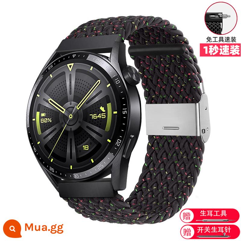 Dây đồng hồ nam nữ có khóa nylon phụ kiện thích hợp cho Huawei Tissot Longines CASIO Mido King DW Honor - Ánh sao đen