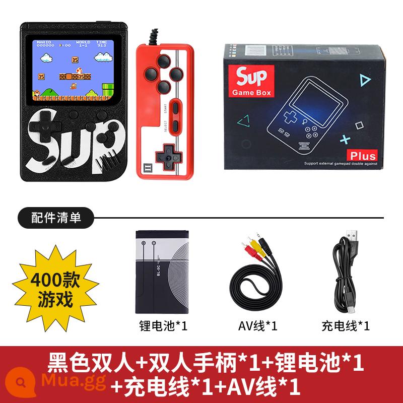 Máy chơi game cầm tay sup mới cầm tay hoài cổ retro cổ điển dành cho trẻ em Máy chơi game Tetris mini cầm tay psp đôi cùng phong cách Mario 2023 kết nối với TV hệ thống màn hình lớn - Phiên bản hai người chơi màu đen [400 trò chơi]