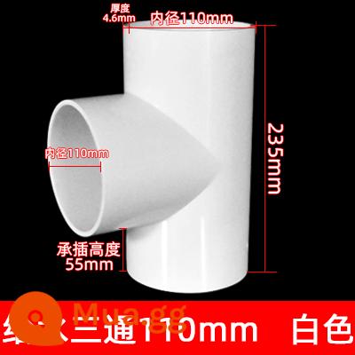 Ống nước PVC phụ kiện ống cấp nước 20 khuỷu tay tee 50 chặn cắm bể cá trên và dưới nước doanh nhựa linh hoạt bốn chiều - Ống cấp nước 110mm