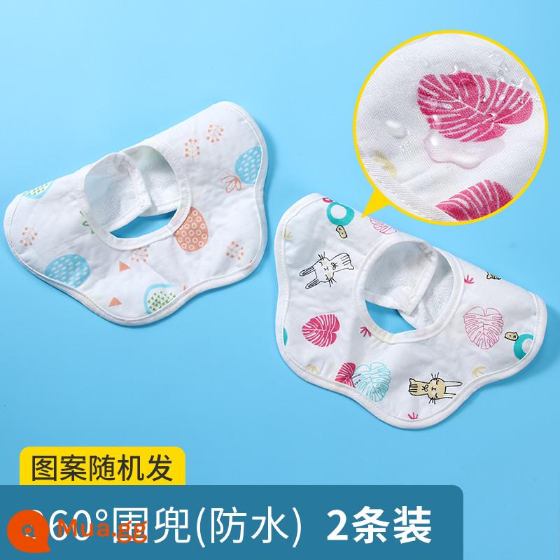 Nước dãi em bé khăn gạc cotton nguyên chất không thấm nước Yếm nhổ bé sơ sinh Túi yếm xoay 360 độ Yếm mùa xuân và mùa thu - Gói yếm mỏng 4 lớp chống thấm nước-2