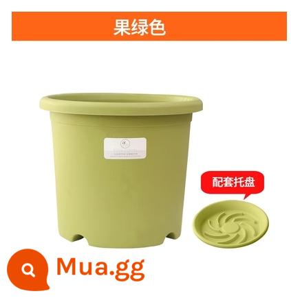 Chậu hoa dày gallon có khả năng kiểm soát rễ và nhựa thoáng khí màu Bắc Âu Deepot hoa hồng cẩm tú cầu nhựa chậu bốn mùa - Trái cây xanh (có khay)