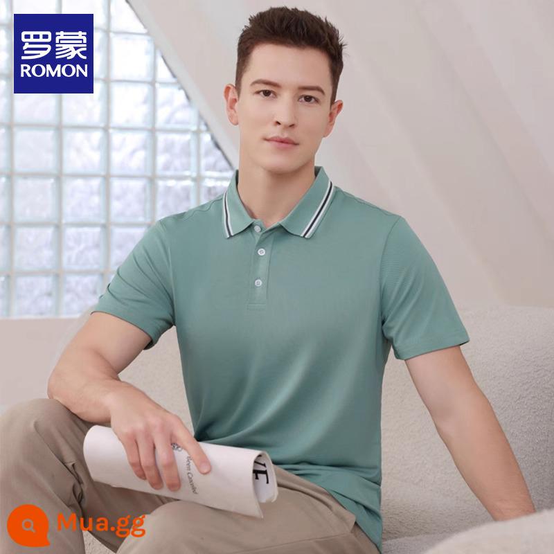 Romon nam có ve áo áo sơ mi polo xu hướng trẻ trung phù hợp với tất cả các trận đấu Áo thun ngắn tay áo thun nửa tay áo thun đi làm quần áo hàng đầu T - Doulu 5577 một mảnh