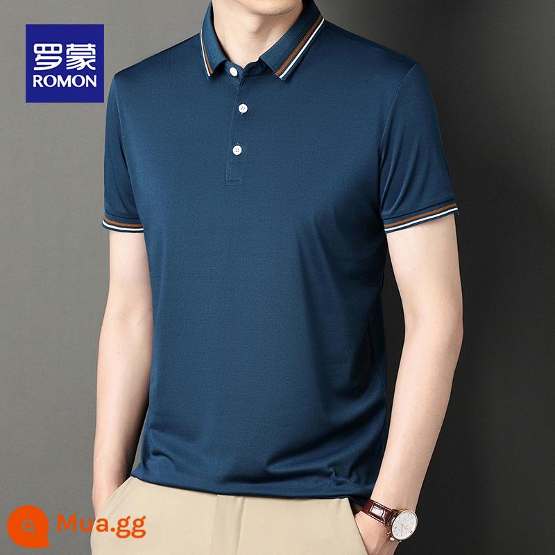 Romon nam có ve áo áo sơ mi polo xu hướng trẻ trung phù hợp với tất cả các trận đấu Áo thun ngắn tay áo thun nửa tay áo thun đi làm quần áo hàng đầu T - Nghêu xanh