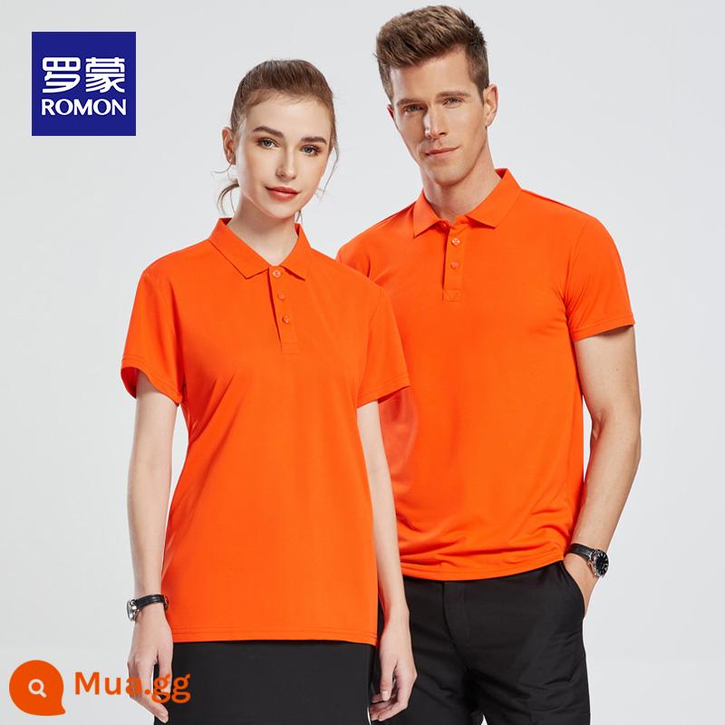 Romon nam có ve áo áo sơ mi polo xu hướng trẻ trung phù hợp với tất cả các trận đấu Áo thun ngắn tay áo thun nửa tay áo thun đi làm quần áo hàng đầu T - Màu cam 5901 đơn chiếc