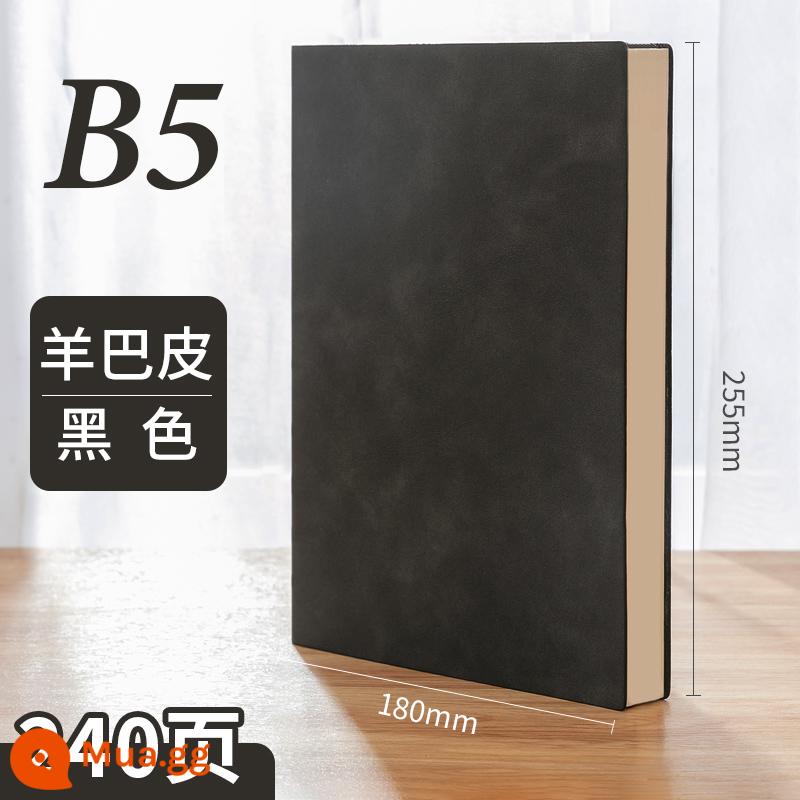 Máy tính xách tay kinh doanh tùy chỉnh phụ notepad b5 sách văn phòng lớn dày văn phòng phẩm nhật ký sinh viên tùy chỉnh có thể in logo đọc ghi chú bán buôn tùy chỉnh - Da cừu đen B5