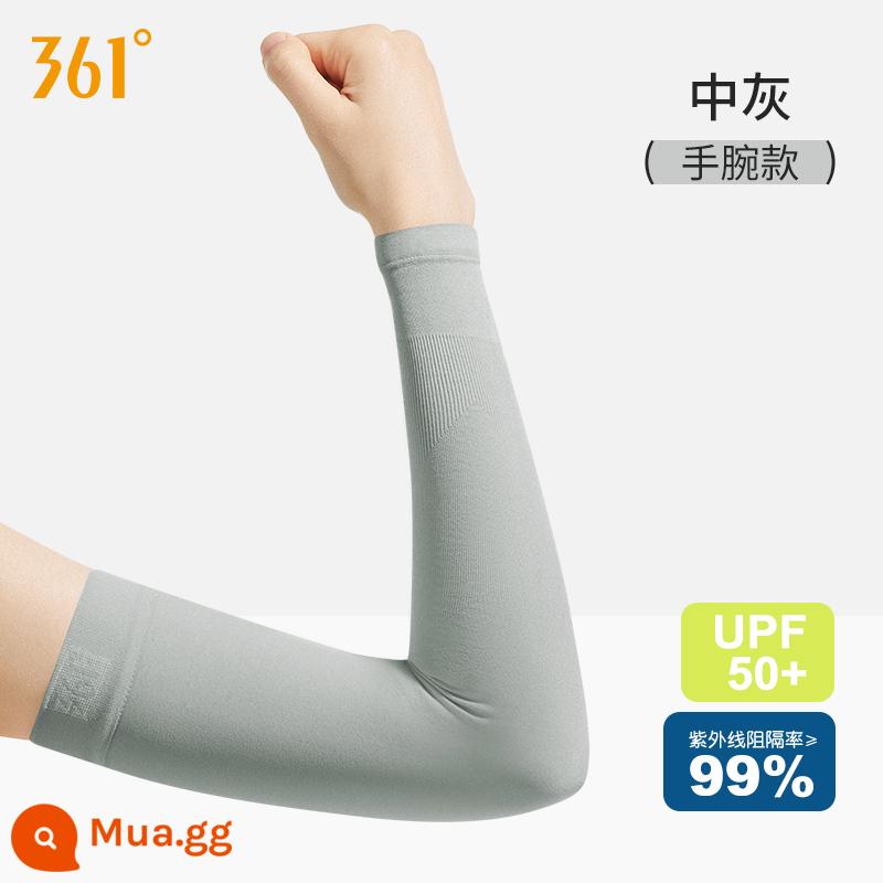 Băng 361 Tay Áo Chống Nắng Nam Tay Mùa Hè Ngoài Trời Đi Xe Đạp Chống Tia UV Câu Cá Armguard Găng Tay Che Nắng Nữ - Cặp màu xám nhạt - kiểu cổ tay