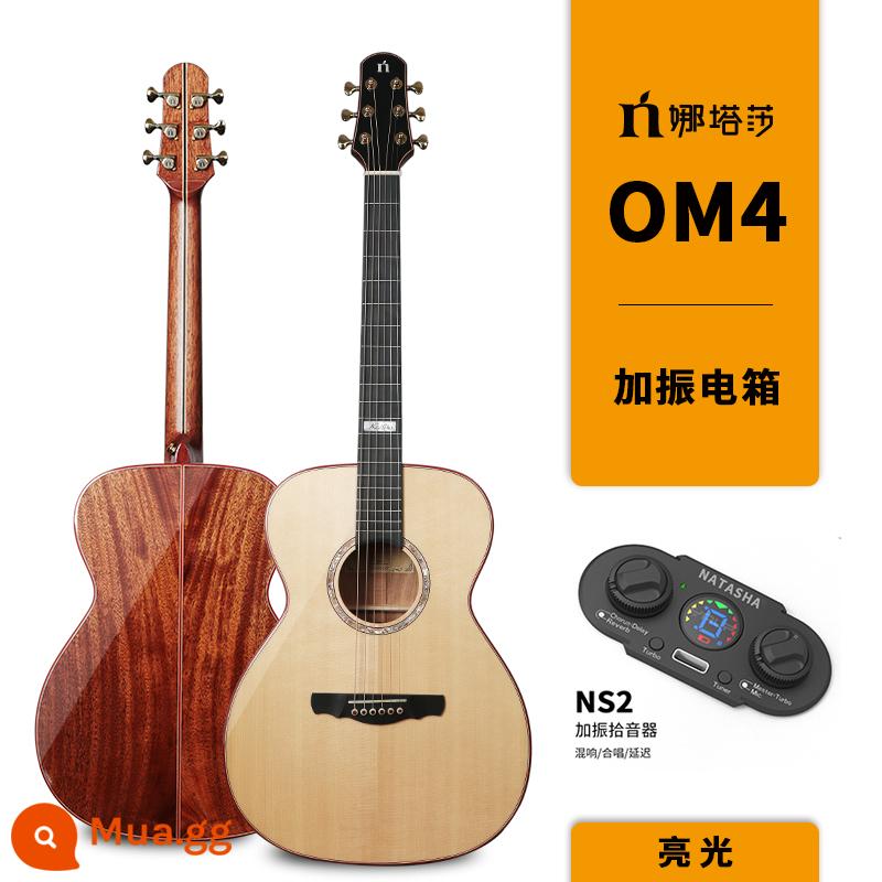 Natasha Natasha Dandelion JC4D4 Handmade Solid Wood Folk Board Plus Hộp điện 41 guitar gỗ inch - Hộp điện rung OM4 sáng NS2 40 inch