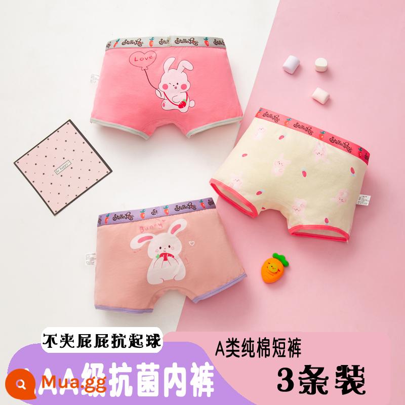 Quần Lót Trẻ Em Bé Gái Cotton Boxer Ba Quần Lót Bé Gái Bé Lớn Bé Trai Thỏ Năm Đỏ Sinh Năm Quần Short - 3325#Góc Dẹt Kháng Khuẩn 3 Gói