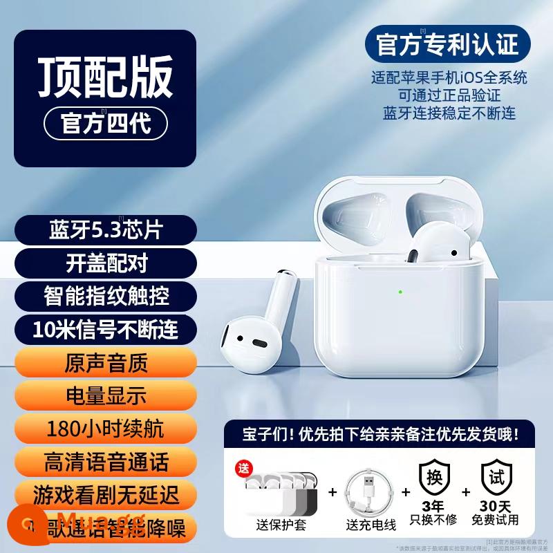 Tai nghe Bluetooth không dây chính hãng Huaqiangbei 2024 mẫu mới phù hợp cho Apple 15 iPhone 14 giảm tiếng ồn thế hệ thứ sáu - [Phiên bản hàng đầu Air thế hệ thứ 4 mới] Hiệu ứng âm thanh HiFi ◆ Thời lượng pin siêu dài ◆ Giảm tiếng ồn thông minh