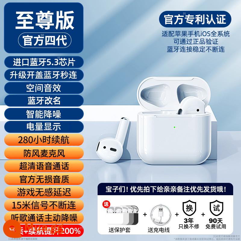 Tai nghe Bluetooth không dây chính hãng Huaqiangbei 2024 mẫu mới phù hợp cho Apple 15 iPhone 14 giảm tiếng ồn thế hệ thứ sáu - [Phiên bản Extreme thế hệ thứ 4 mới của Air] Hiệu ứng âm thanh không gian Dolby ◆ENC Giảm tiếng ồn thông minh ◆Tuổi thọ pin siêu dài