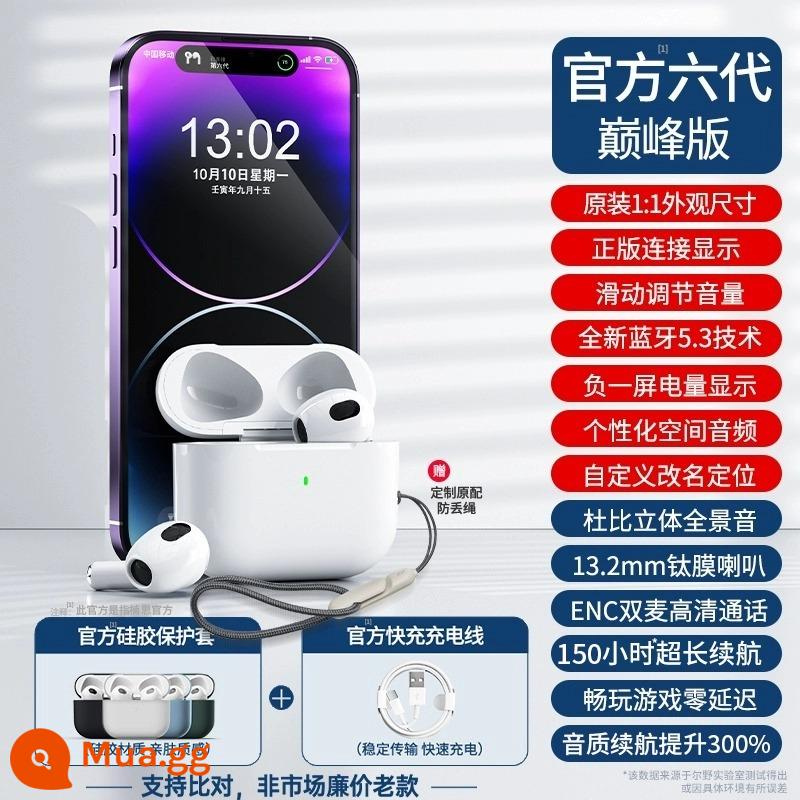 [Hàng Chính Hãng Huaqiangbei] Tai Nghe Bluetooth Không Dây Bốn Thế Hệ Chính Hãng Thích Hợp Cho iPhone14pro Apple 13 Huawei 4 - [Phiên bản đỉnh cao thế hệ thứ sáu] Điều chỉnh âm lượng trượt · Âm thanh không gian Dolby · Chức năng nguyên bản đầy đủ · Có thể lắp bằng dây buộc · Tuổi thọ chờ siêu dài