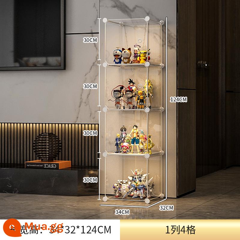 Tủ trưng bày mô hình Lego trang trí nhà cửa lưu trữ kính giả acrylic hộp đồ chơi khối xây dựng mô hình trong suốt tủ - 4 lưới [tổng thể có tính minh bạch cao] mô hình bán chạy nhất ★ giá trị lớn