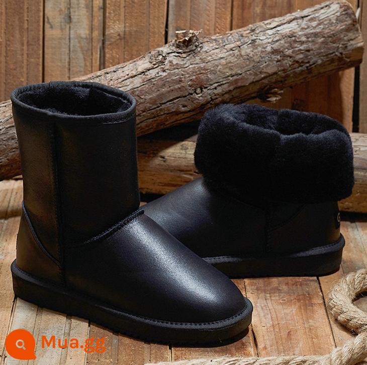 Boots Snow Boot - kim loại màu đen không thấm nước