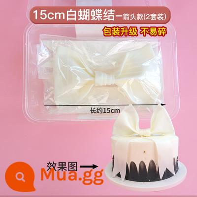 Fondant Nơ Thành Trung Quốc Đính Hôn Bánh Cưới Trang Trí Hạnh Phúc Nhân Đôi Socola Hạnh Phúc Bàn Tráng Miệng Phụ Kiện - 2 bộ ruy băng trắng 15cm