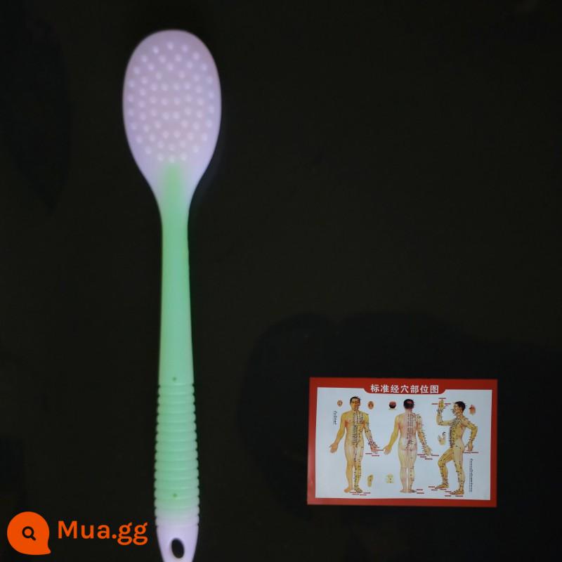 Ván silicone kinh tuyến, gậy massage, ván sha, búa, gậy tát lưng, sức khỏe lưng, ván cát, lòng bàn tay - Khoảng 31 cm màu xanh lá cây thông thường