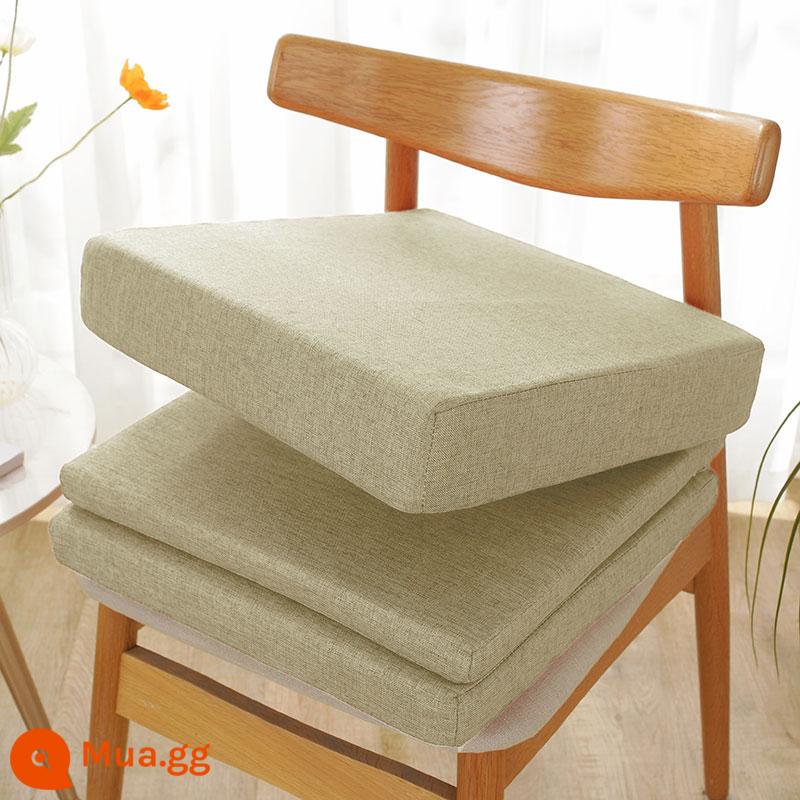 Đệm ghế tùy chỉnh cho văn phòng tại nhà Ghế sofa bằng gỗ gụ Ghế ăn dành cho sinh viên đặc biệt chống trượt đệm mông bằng gỗ nguyên khối nâng cao chiều cao ghế - Cà phê vải lanh nhẹ