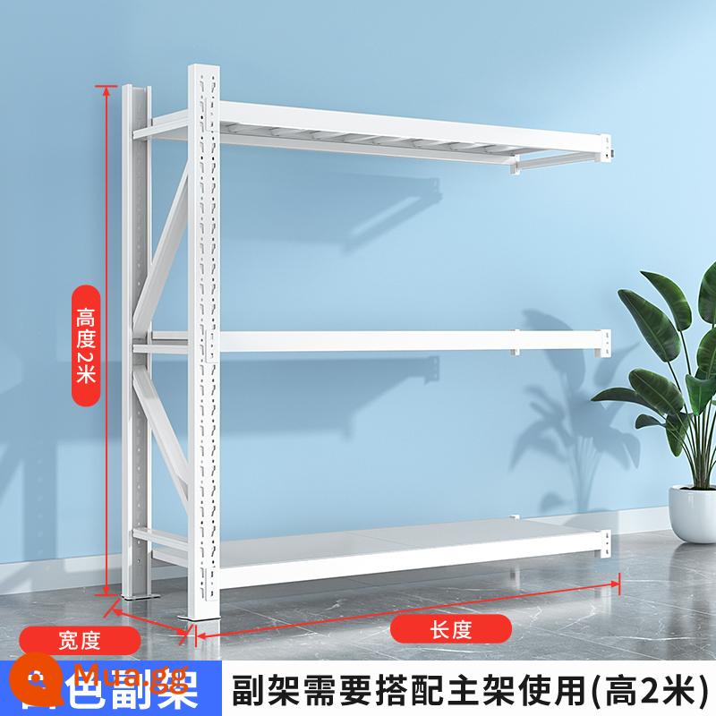 Kho chứa hàng kệ kho kệ nhiều tầng siêu thị express home kệ kho hàng cũ thanh lý khung sắt - Khung phụ ba lớp màu trắng