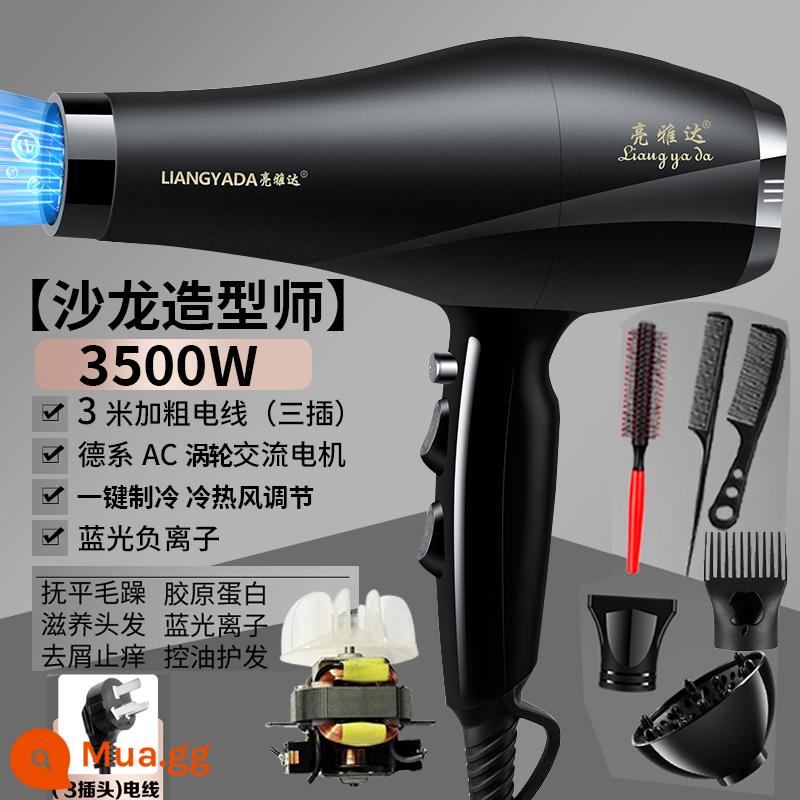 Máy sấy tóc đức công suất cao chuyên dụng salon tóc 3500w hộ gia đình nam sấy khô nhanh ion âm - Màu đen mờ [Salon Stylist 3500W3 Dây dày] Miễn phí 6 ion âm động cơ AC AC