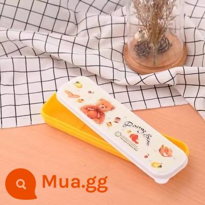 Sinh Viên Hộp Dao Kéo Bảo Quản Hộp Trống Hộp Cơm Đũa Hộp Di Động Mang Ra Du Lịch Trẻ Em Hộ Gia Đình Thìa Đơn - Hộp dao kéo Winnie the Pooh [size 20.7*5.4*2.6] nguyên liệu rơm lúa mì