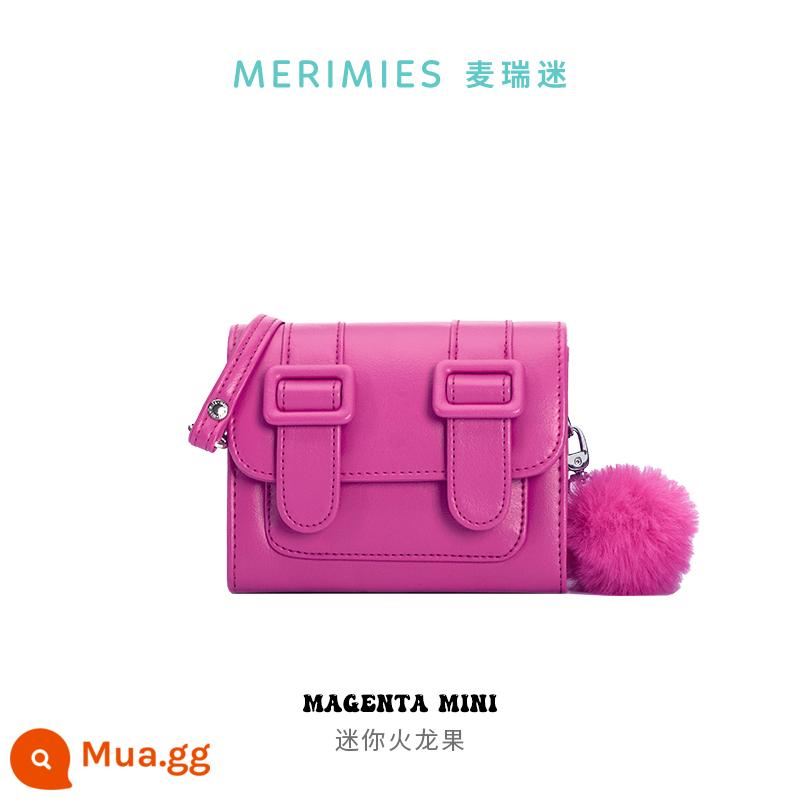 Merimies Mai Rui Fan Official Thái Lan Cambridge Túi Pompom Mini Đa Năng Màu Đỏ Túi Nhỏ Túi Messenger Túi Nữ - Thanh long mini丨Magenta Mini (hàng nội địa có sẵn)