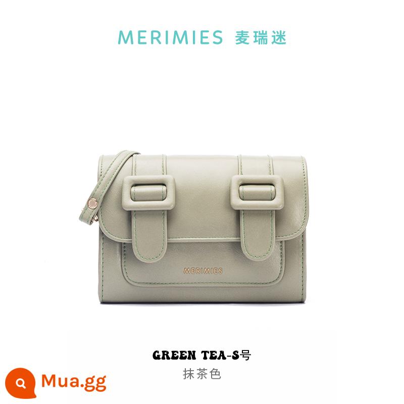 Size S merimies Mai Rui Fan Thái Lan Túi Cambridge Cherry Palette Series Túi Vuông Nhỏ Túi Messenger Túi Nữ - Size S-Matcha màu-Sáp dầu trà xanh (hàng nội địa)