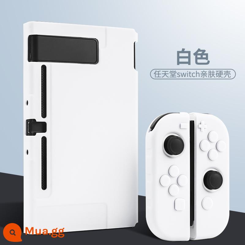 Vỏ bảo vệ Nintendo Switch Vỏ tay cầm switcholed vỏ silicon mềm cho máy trò chơi ns Vỏ silicon vỏ màn hình oled riêng biệt vỏ cứng hai mảnh trong suốt tích hợp máy bay chiến đấu phản lực 3 phụ kiện - switch [vỏ cứng màu trắng thân thiện với da] đi kèm với miếng dán + nắp