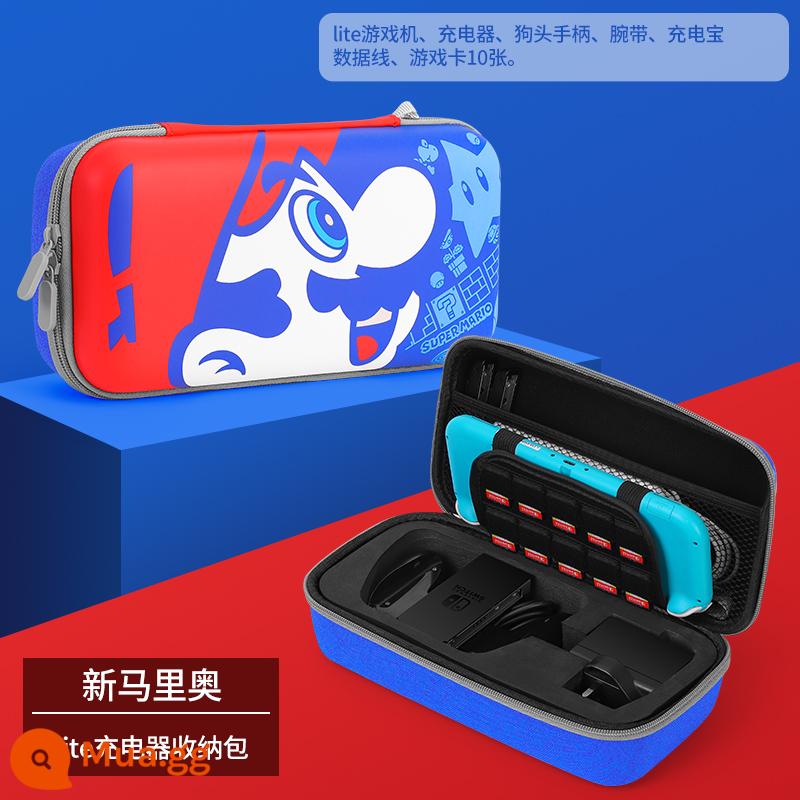 Túi lưu trữ switch chính thức Vỏ bảo vệ Nintendo switcholed dung lượng lớn máy chơi game ns xách tay hộp cassette hộp chính oled switchlite trọn bộ phụ kiện tay cầm lite cứng - Túi đựng Lite [Mario mới ★ có thể đựng bộ sạc + tay cầm] không có chân đế