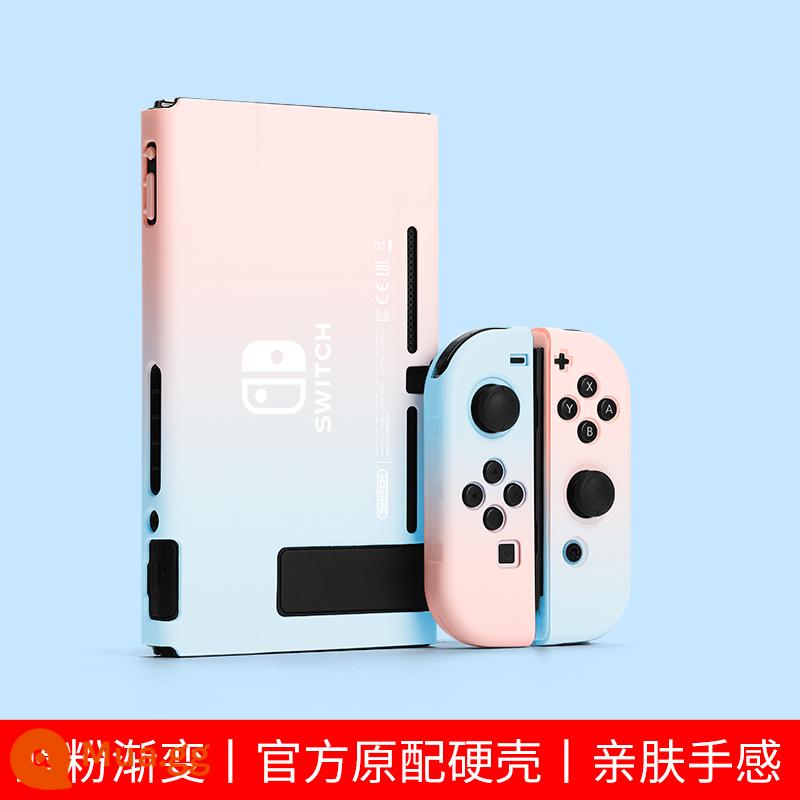 Chính hãng chính hãng Nintendo Switch vỏ bảo vệ tay cầm switcholed nắp plug-in cơ sở vỏ cứng máy trò chơi ns màn hình oled trong suốt vỏ silicon mềm vỏ silicon miếng dán túi lưu trữ phụ kiện mềm - Chuyển màu xanh lam và hồng √chuyển đổi vỏ thân thiện với da nguyên bản☆không có màng√nắp