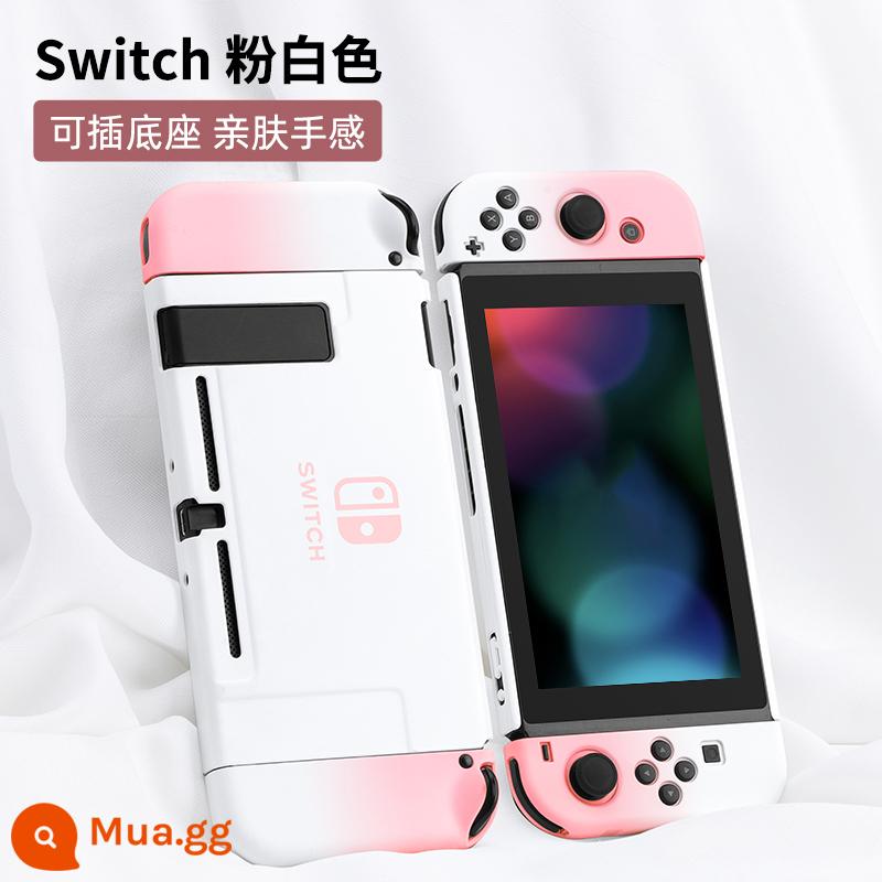 Chính hãng chính hãng Nintendo Switch vỏ bảo vệ tay cầm switcholed nắp plug-in cơ sở vỏ cứng máy trò chơi ns màn hình oled trong suốt vỏ silicon mềm vỏ silicon miếng dán túi lưu trữ phụ kiện mềm - Màu gradient màu hồng và trắng √chuyển đổi vỏ thân thiện với da nguyên bản☆không có màng + nắp