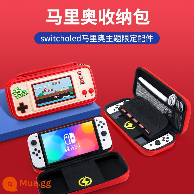 Túi đựng Nintendo switch tay áo bảo vệ switcholed hộp băng ns màn hình oled vỏ cứng lite vỏ hộp xách tay siwch handle bag trọn bộ hộp đựng thẻ switchlite dung lượng lớn - Mẫu Switch theo chủ đề oled [Kỷ niệm 35 năm Mario] đi kèm mũ móng vuốt mèo + phim