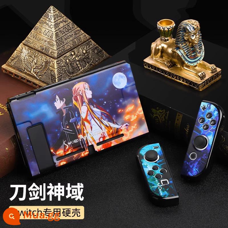 Vỏ bảo vệ Nintendo Switch Vỏ tay cầm switcholed vỏ silicon mềm cho máy trò chơi ns Vỏ silicon vỏ màn hình oled riêng biệt vỏ cứng hai mảnh trong suốt tích hợp máy bay chiến đấu phản lực 3 phụ kiện - switch [Vỏ cứng thân thiện với da của Sword Art Online] đi kèm phim + nắp