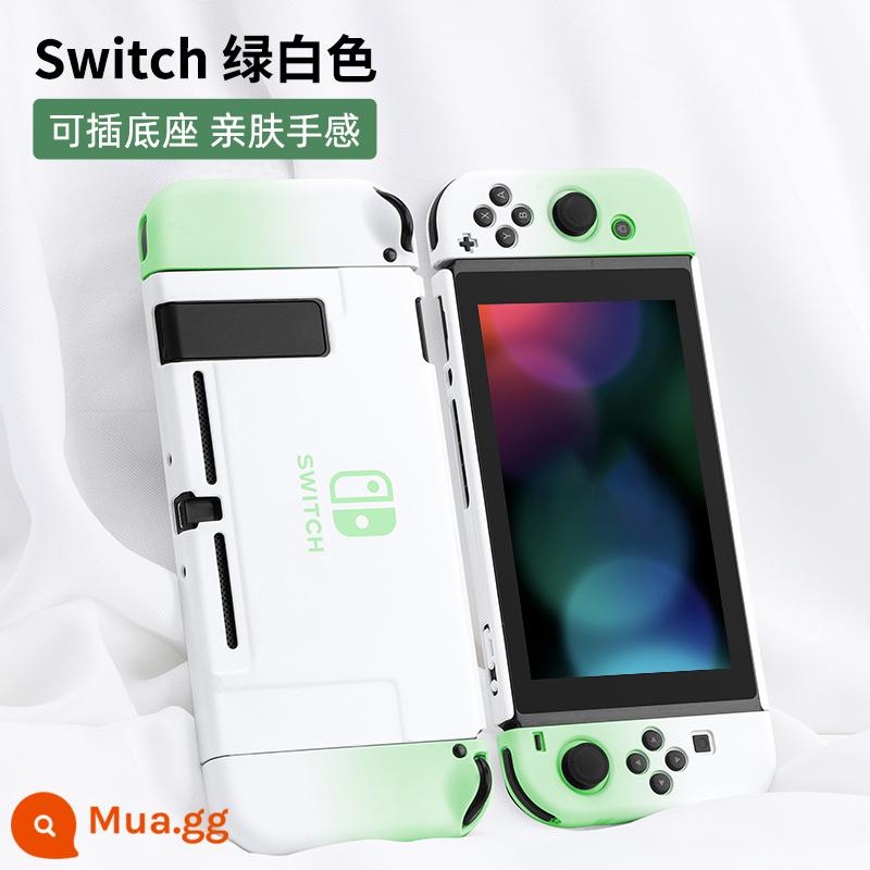 Chính hãng chính hãng Nintendo Switch vỏ bảo vệ tay cầm switcholed nắp plug-in cơ sở vỏ cứng máy trò chơi ns màn hình oled trong suốt vỏ silicon mềm vỏ silicon miếng dán túi lưu trữ phụ kiện mềm - Độ dốc màu xanh lá cây và trắng √chuyển đổi vỏ thân thiện với da nguyên bản☆không có màng + nắp