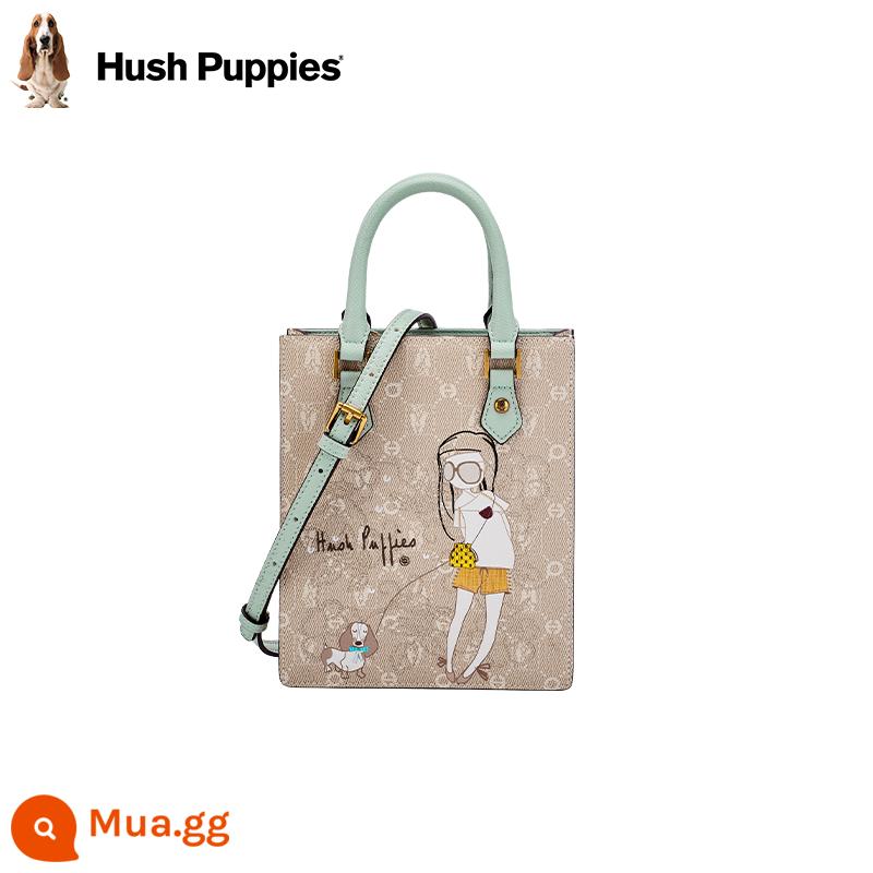 Túi xách nữ Hush Puppy Túi xách mới 2022 Túi tote nữ mini dễ thương Túi đeo vai đơn nữ Túi Messenger túi đựng thẻ nhiều ngăn - màu be