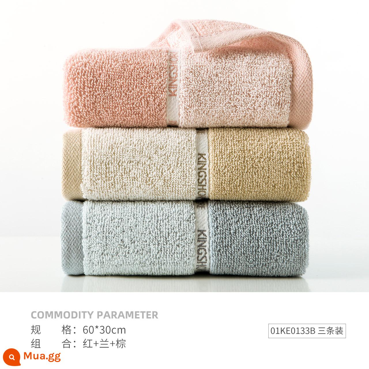 3 khăn size vàng, khăn rửa mặt cotton nguyên chất dành cho người lớn, cotton thấm nước gia dụng màu trơn, nam nữ và trẻ em tắm và rửa tay - [3 chiếc khăn vừa, trơn và thanh lịch] 01KE0133B, mỗi chiếc có ba màu