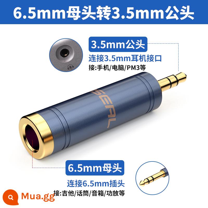 Akihabara 6.5 đến 3.5 bộ chuyển đổi âm thanh micro guitar loa cắm âm thanh micro chuyển đổi tai nghe - 6,5mm nữ đến 3,5mm nam [vỏ kim loại]