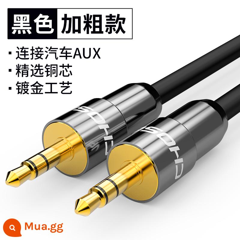 Cáp âm thanh Akihabara 3.5mm đầu đực sang đầu cái aux hai đầu điện thoại xe hơi âm thanh xe hơi cho Android Apple dây đầu ra đầu nối aux cáp âm thanh nổi - [Chất lượng âm thanh không bị méo tiếng + lõi đồng chọn lọc + thân dây dày] Kiểu dây tròn PVC màu đen