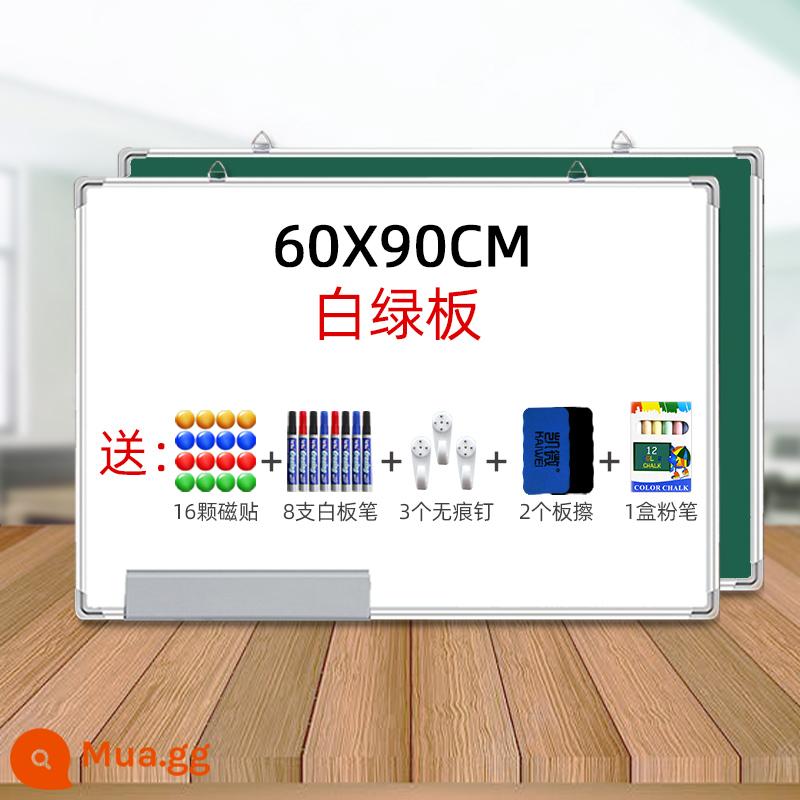 Treo bảng trắng hai mặt bảng viết bảng đen nhỏ giảng dạy tại nhà bảng đen có thể viết lại dán từ tính dán tường graffiti một mặt dành cho trẻ em Bảng đen nhỏ dạy học tại nhà bảng trắng lớn có thể tháo rời bảng vẽ tin nhắn - [Sử dụng kép] Khung bạc dày 60*90 bảng trắng và xanh + 16 miếng dán miễn phí, 8 bút mực, 3 đinh, 2 cục tẩy và 1 phấn