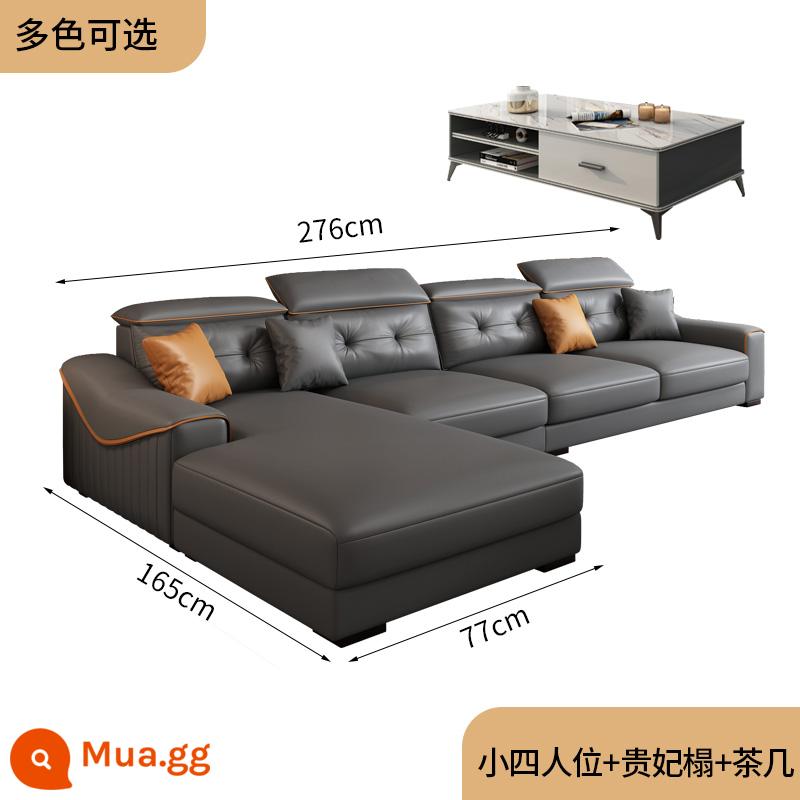 Công nghệ sofa vải Bắc Âu hiện đại tối giản phòng khách ánh sáng sang trọng căn hộ lớn nhỏ kết hợp ghế sofa cao su đơn giản - Ghế bốn chỗ dài 2,76 mét + ghế thê thiếp + bàn cà phê