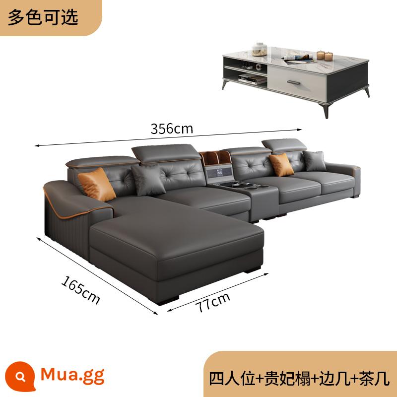 Công nghệ sofa vải Bắc Âu hiện đại tối giản phòng khách ánh sáng sang trọng căn hộ lớn nhỏ kết hợp ghế sofa cao su đơn giản - Chỗ ngồi lớn 3,56m + ghế thê thiếp + bàn phụ + bàn cà phê