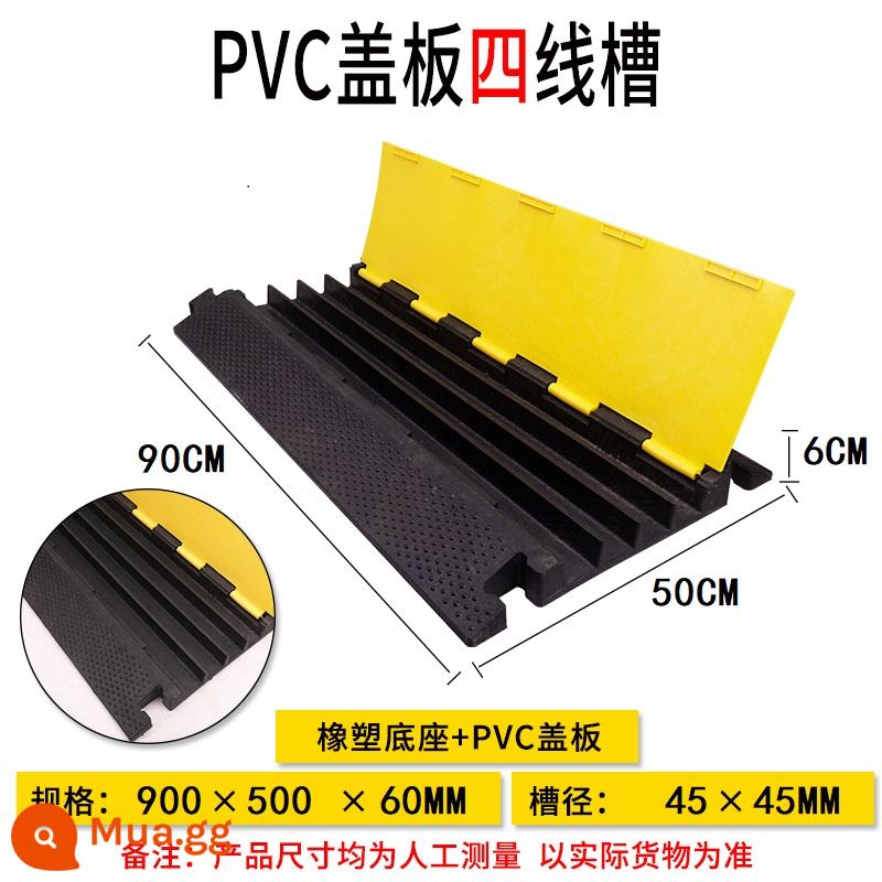 Máng dây ren cao su PVC cầu trong nhà và ngoài trời dây bảo vệ cáp tấm uốn bìa tấm dây cao su và nhựa giảm tốc - Đường trục bốn dòng