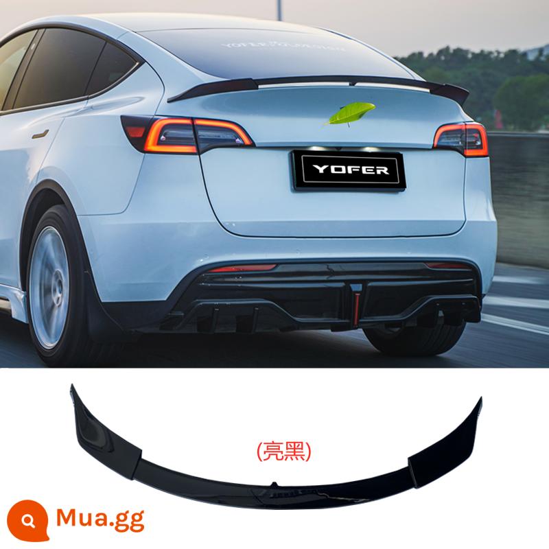 Thích hợp cho 21-22 Tesla Model Y tái trang bị các bộ phận môi trước xẻng phía trước bên váy kích thước môi phía sau bao quanh đuôi - Cánh sau (đen bóng)