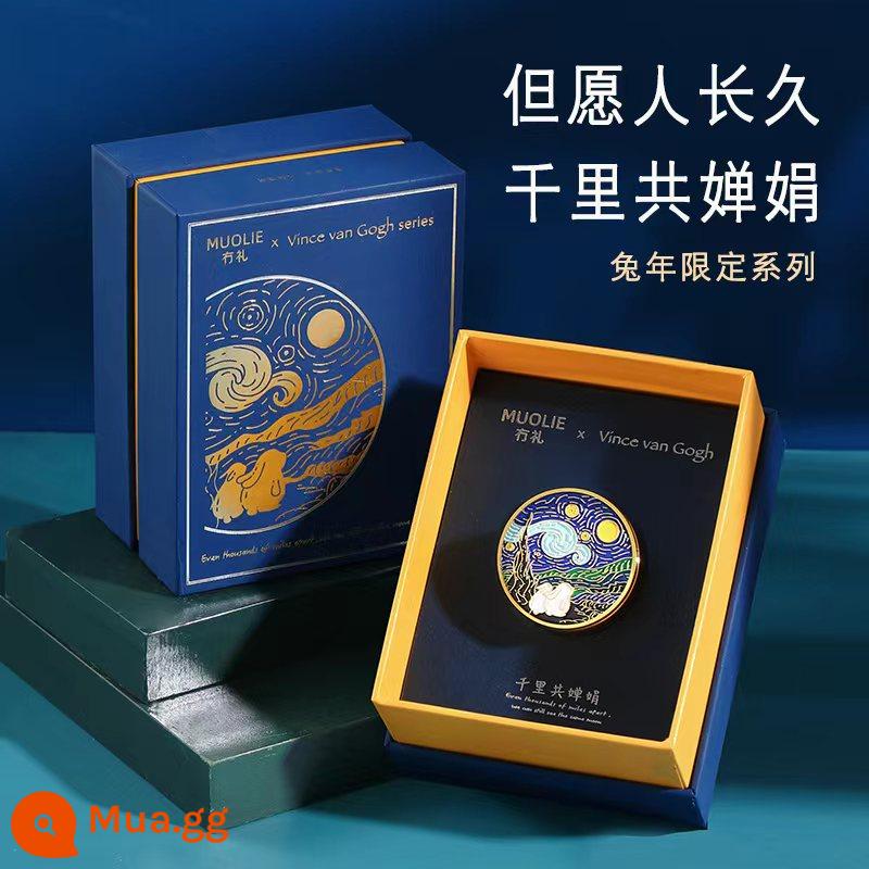 MUOLIE No Gift & Van Gogh Car Aroma Diffuser Nước hoa cho năm con thỏ Quà tặng sinh nhật năm mới cho bé trai Thiết thực - Van Gogh Starry Night Chọn 2 mùi hương [Liên hệ bộ phận chăm sóc khách hàng]