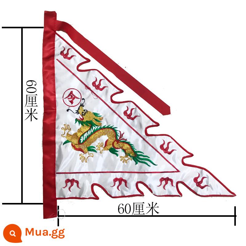 cờ rồng ngũ sắc cờ tam giác thêu 2 mặt cờ cổ pháp cờ ngũ sắc xưởng sản xuất cờ ngũ sắc nhỏ - 60 cm màu trắng