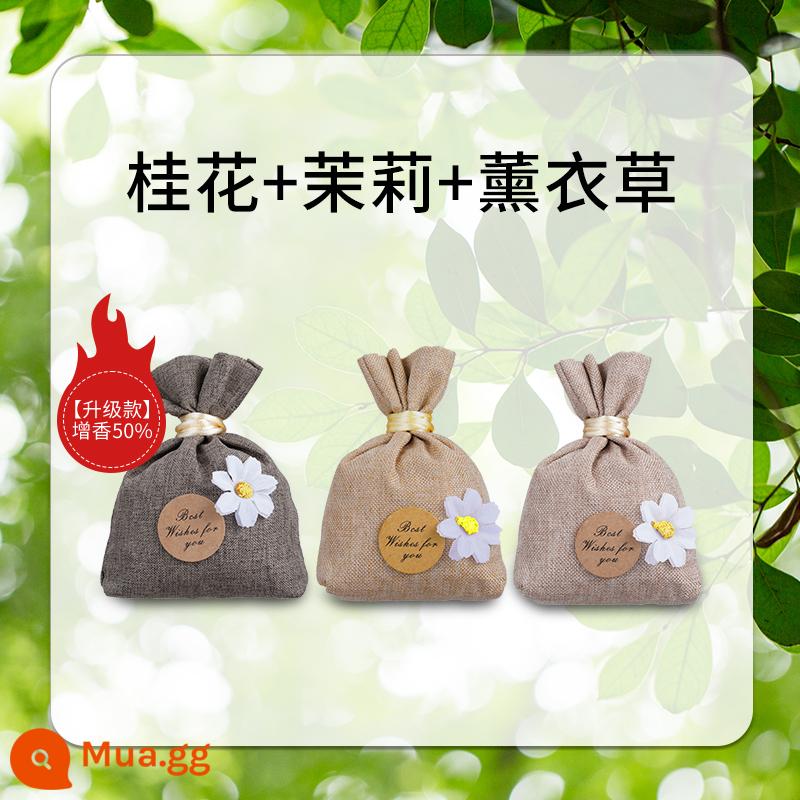 Osmanthus xe thơm gói nước hoa xe hơi cao cấp hương thơm nhẹ lâu dài mặt dây chuyền nước hoa xe hơi trang trí nội thất xe hơi - [Mẫu nâng cấp - hỗn hợp 3 hương vị] Osmanthus + Jasmine + Lavender